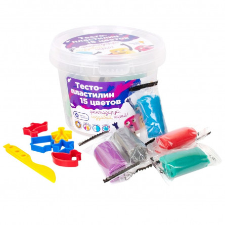 Набір для дитячого ліплення Тісто-пластилін 15 кольорів slide 2