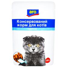 Корм Aro с рыбой для котов 100г mini slide 1