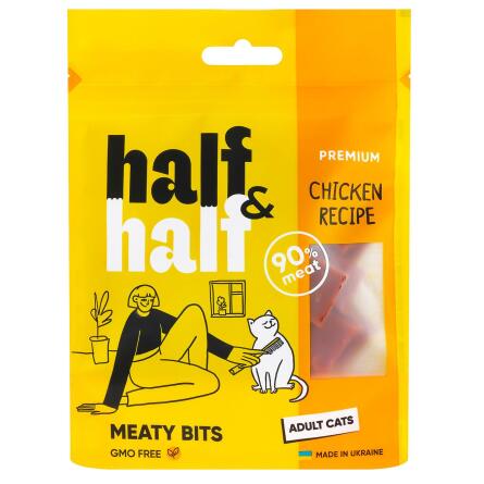 Ласощі для котів Half&Half Meaty Bits з куркою 50г slide 1