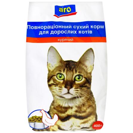 Корм Aro сухой полноценный с курицей для котов 400г slide 2
