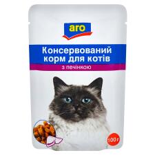 Корм Aro консервированный с печенкой для котов 100г mini slide 1