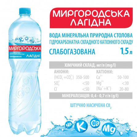 Вода минеральная Миргородская слабогазированная 1,5л slide 3