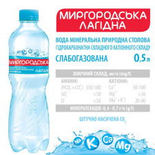 Вода мінеральна Миргородська слабогазована 0,5л mini slide 2