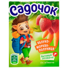 Сік Садочок яблуко морква полуниця з м'якоттю 200мл mini slide 4