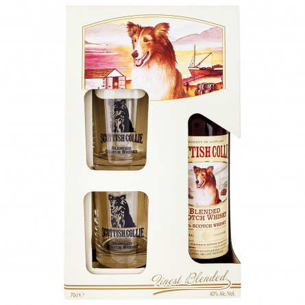 Набір подарунковий Віскі Scottish Collie 40% 0,7л + 2 склянки slide 1