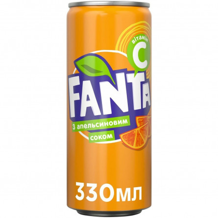 Напій Fanta Апельсин сильногазований ж/б 0,33л slide 1