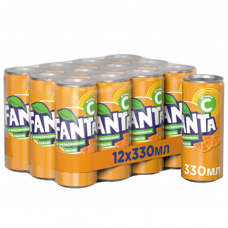 Напій Fanta Апельсин сильногазований ж/б 0,33л slide 3