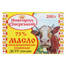 Масло Новгород-Северский Селянское сладкосливочное 73% 200г mini slide 1