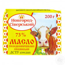 Масло Новгород-Северский Селянское сладкосливочное 73% 200г mini slide 2