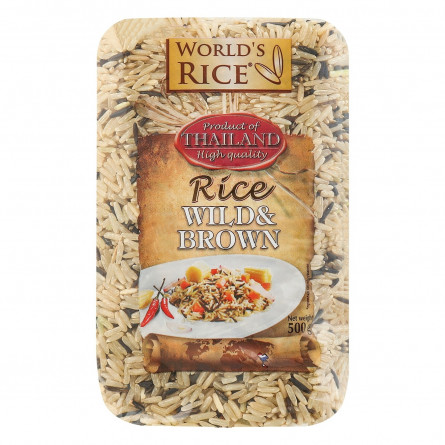 Рис World's Rice смесь нешлифованного длиннозернистого и дикого 500г slide 2