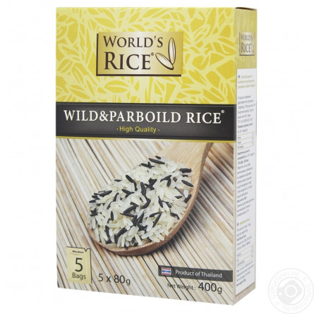 Рис World's Rice довгозернистий пропарений 400г slide 1