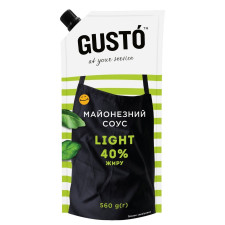 Майонезний соус Gusto Light 40% 560г mini slide 1