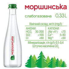 Вода минеральная Моршинская Премиум слабогазированная стекляная бутылка 0,33л mini slide 2
