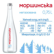 Вода минеральная Моршинская Премиум негазированная стекляная бутылка 0,75л mini slide 2