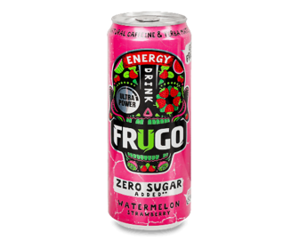 Напій енергетичний Frugo Wild Punch Pink безалкогольний з/б, 0,33л