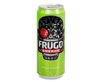 Напій енергетичний Frugo Wild Punch Green безалкогольний з/б, 0,33л
