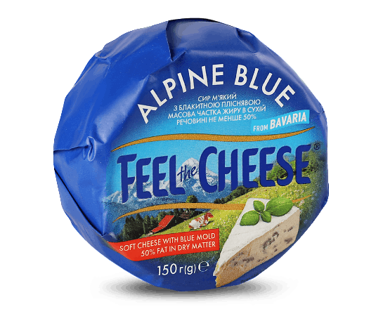 Сир Feel the Cheese Alpine Blu 50% з коров&#039;ячого молока, 150г