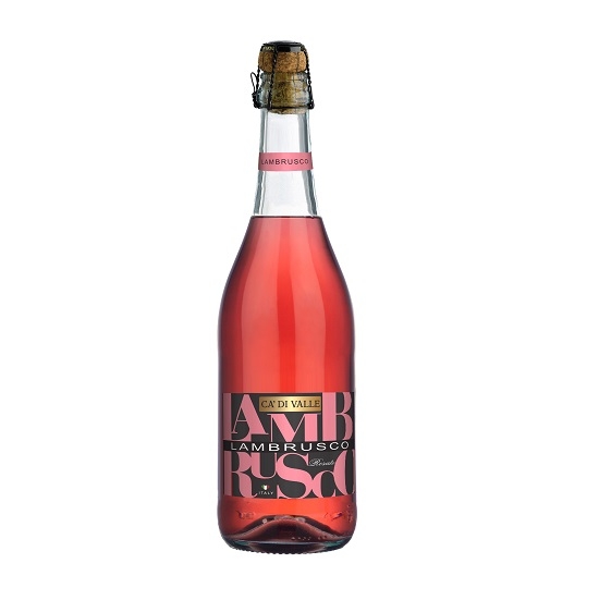 Вино 0,75 л газоване CA&#039; DI VALLE LAMBRUSCO напівcолодке рожеве 7,5% об ск/пл Італія 