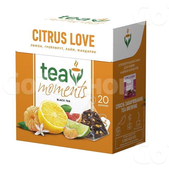 Чай ( 20ф/п *1,7 г) TEA MOMETNTS чорний (Citrus Love, Forest Fruit) пірамідка к/уп 