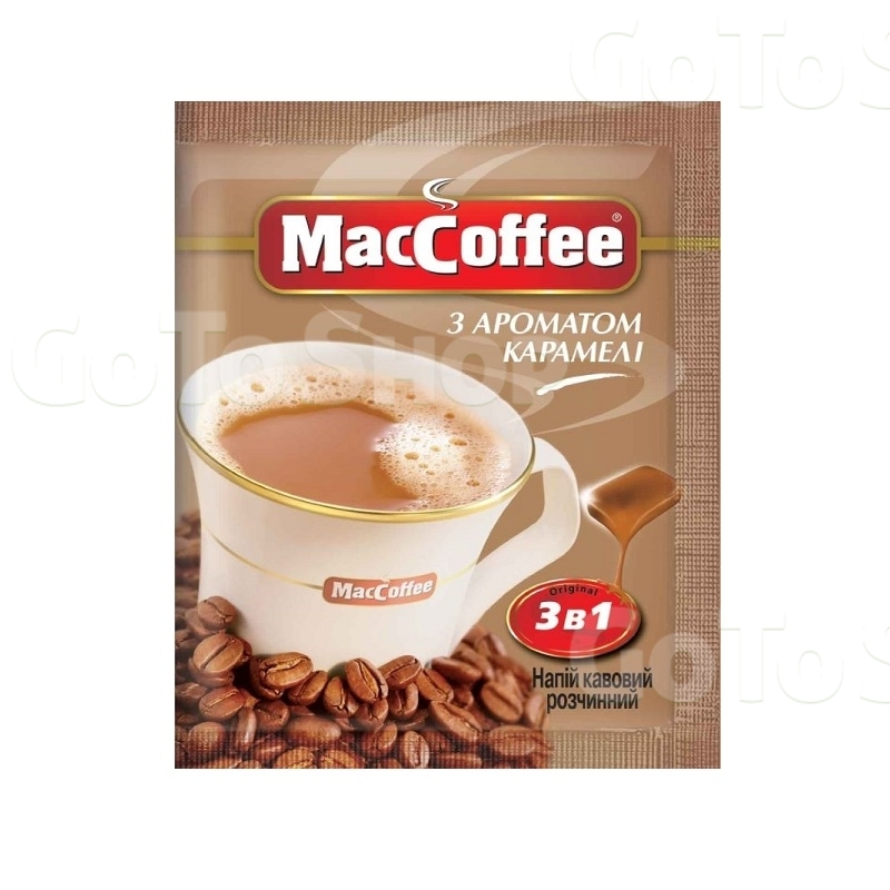 Напій кавовий 18 г MacCoffee з ароматом карамелі розчинний стік (3 в 1)  
