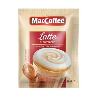 Напій кавовий 22 г MacCoffee Latte з ароматом карамелі м/уп 
