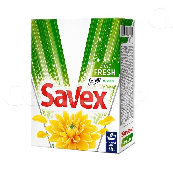 Засіб миючий синтетичний 400 г Savex 2in1 Fresh/Fresh Premium ручне прання універсальний к/уп 
