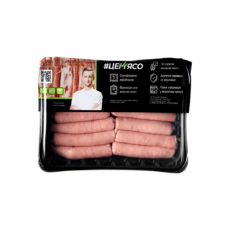 Ковбаски 0,5 кг для гриля Це м'ясо Часникові свинячі охолоджені газ/упак 