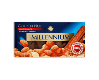 Шоколад молочний Millennium Gold мигдаль, 100г