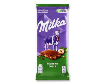 Шоколад молочний Milka з горіхом, 90г