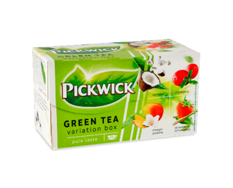 Чай зелений Pickwick Асорті зі шматочками фруктів та ягід 4х5х1,5г, 30г