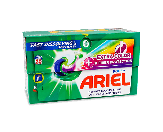 Капсули для прання Ariel PODS + Екстразахист кольору та волокон, 30*25,2г