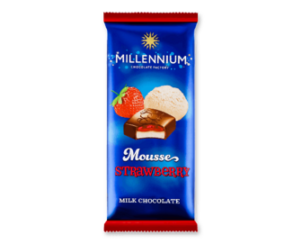 Шоколад молочний Millennium мус та полуниця, 135г