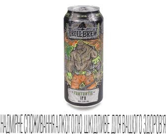 Пиво Troll-Brew Fantastic IPA світле з/б, 0,5л