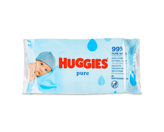Серветки вологі Huggies Pure, 56шт/уп