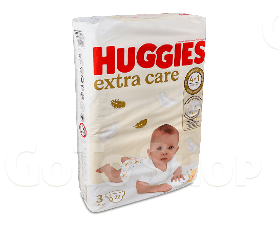 Підгузки Huggies Extra Care Mega 3 (6-10 кг), 72шт