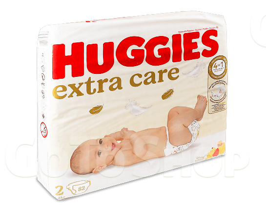 Підгузки Huggies Extra Care 2 (3-6 кг) Mega Pack, 82шт