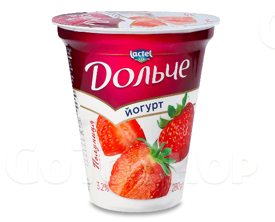 Йогурт «Дольче» з наповнювачем полуниця 3,2%, 280г