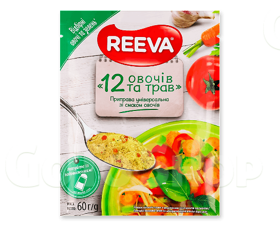 Приправа Reeva 12 овочів та трав універсальна, 60г