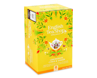 Чай трав'яний English Tea Shop лемонграс-імбир-цитрус органічний, 20*1,5г/уп