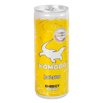 Напій енергетичний Komodo Banana газований з/б 0,25л