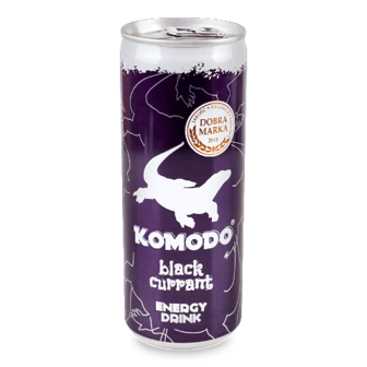 Напій енергетичний Komodo Black Currant газований з/б 0,25л