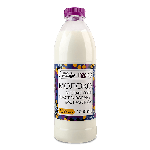 Молоко ЛТ Lago безлактозне пастеризоване 2,5% 1000г