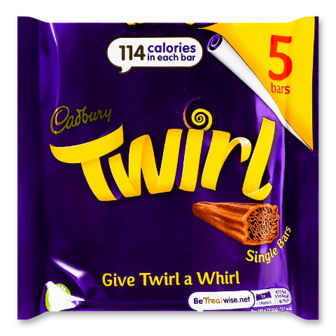 Батончики Cadbury Twirl шоколадні пористі 5*21,5г