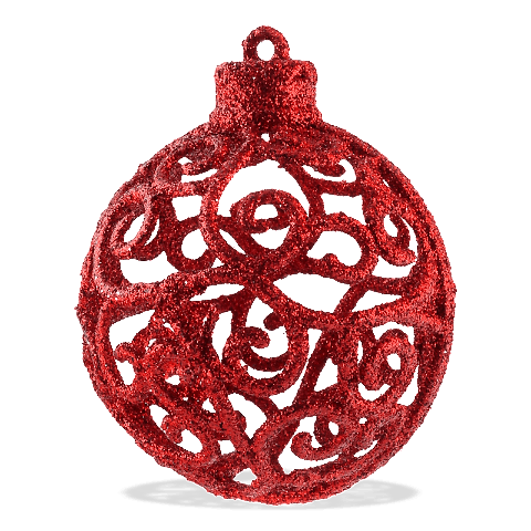 Прикраса ялинкова «Куля ажурна» пластикова червона 6 см шт