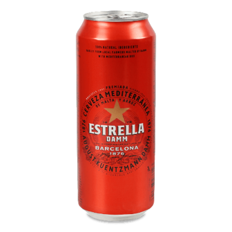 Пиво Estrella Damm Barcelona світле з/б 0,5л