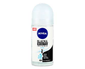 Дезодорант кульковий Nivea Pure «Невидимий захист для чорного і білого», 50мл