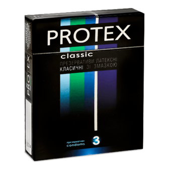 Презервативи Protex класичні зі змазкою 3шт/уп