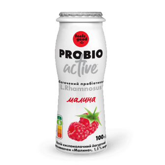 Напій йогуртовий Feels good Probio Active малина 1,5% 100г