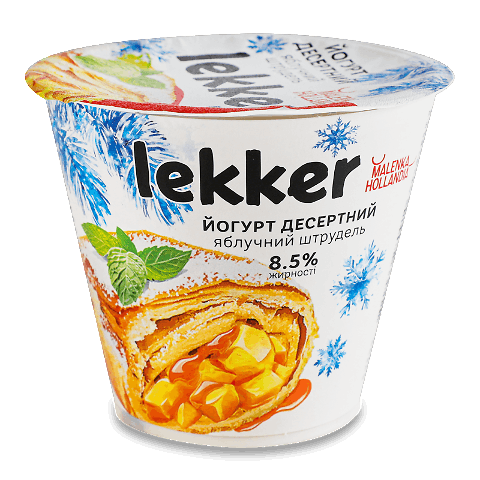 Йогурт Lekker Яблучний штрудель десертний 8,5% ст 180г