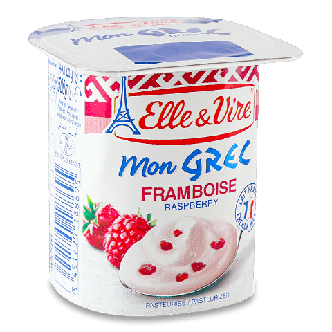 Десерт молочний Elle&amp;Vire грецьк малин 7,5% ст 125г